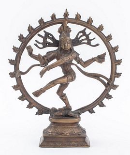 Indian Gilt Bronze Statue of Shiva Nataraja