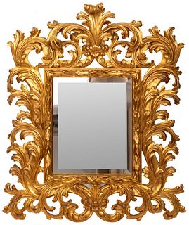 Italian Baroque Revival Gilt Wood Mirror