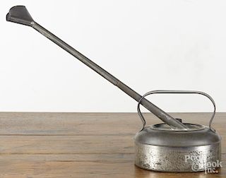 Early tin clothes steamer, 19th c., with an elongated spout, 14 3/4'' h.