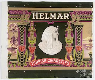 Large Helmar Turkish Cigarettes printer proof, ca. 1900, George Schlegel Lithograph Co., 20'' x 23''