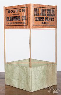 Boston Clothing Co. - Middletown Conn. advertising paper box kite, late 19th c., with a pine frame