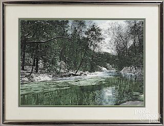 Donald Werden (American, b. 1921), watercolor, titled The Mill Stone Creek, signed lower right