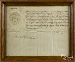 Early Pennsylvania ink commission for John Taylor to Sheriff of Chester County, dated 1723