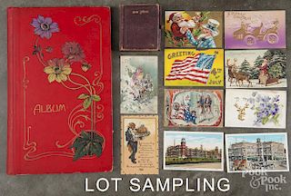 Postcards, mostly ca. 1900, to include approximately 140 Christmas, also Valentines Day