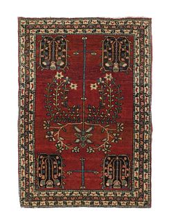 Antique Mohajeran Sarouk Rug, 1'10" x 2'9" (0.56 x 0.84 M)