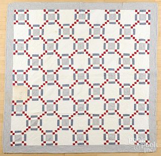 Two Pennsylvania patchwork quilts, to include a nine-patch quilt, late 19th c., 88'' x 72''