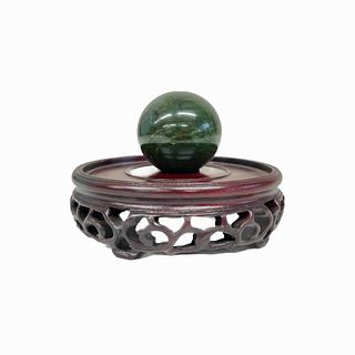 Chinese Spinach Jade Solid Concentration Ball