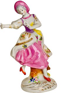 Vintage Porcelain Figure of German Girl Dancing