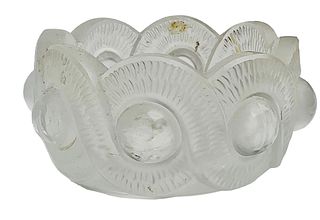 French Clear Lalique Crystal "Gao" Ash Tray
