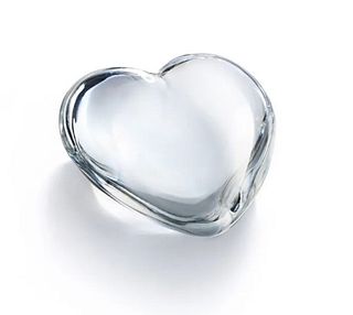 Baccarat Clear Crystal Puffed Heart Paperweight