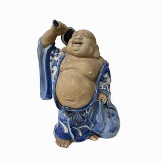 Porcelain/Ceramic Smiling Buddha Sculpture