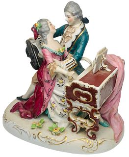 Antique Porcelain Sculpture "Musical Love"