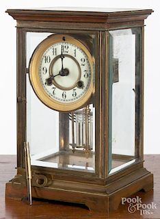 Waterbury crystal regulator clock, 9 3/8'' h.