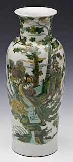 Chinese Famille Verte Baluster Vase
