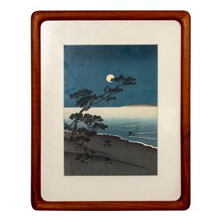 Arai Yoshimune (Japanese, 1873-1945) Woodblock Suma Beach