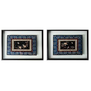2pc Antique Chinese Hand Made Tapestries
