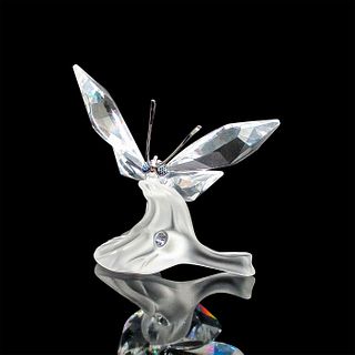 Swarovski Crystal Figurine, Butterfly on Leaf