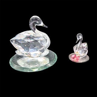 Pair of Swarovski Crystal Figurines, Swans