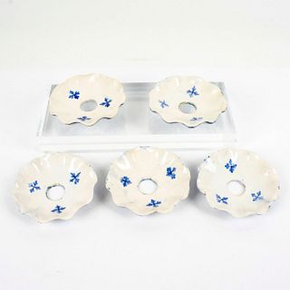 5pc Set of Vintage Hand Painted Porcelain Bobeches