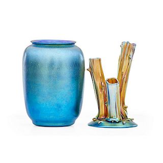 DURAND; STEUBEN Two vases