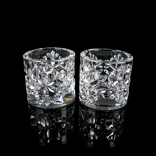 Pair of Tiffany & Co Cut Crystal Glass Candle Holders