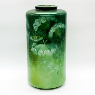 Antique Belleek CAC Green Decorative Floral Vase