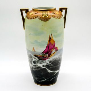 Nippon Style Studio Handpainted China Decorative Nautical Vase