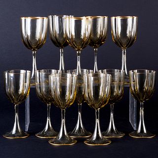 Group of Gilt-Decorated Wine Glasses, Probably Austrian