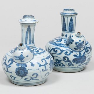 Two Chinese Blue and White Porcelain Kendi