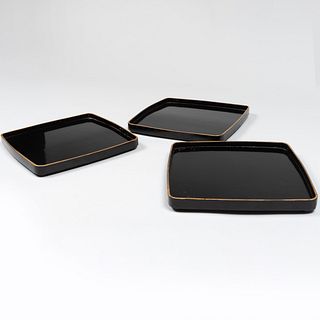 Group of Three Japanese Lacquer Trays