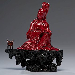 Red Porcelain Guanyin 