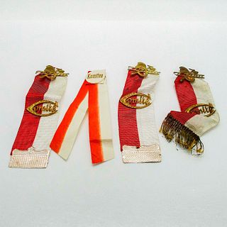 4pc Vintage German Enamel Ribbon Pins