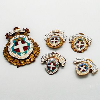 5pc Vintage German Enamel Pins