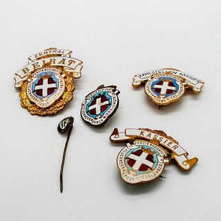5pc Vintage German Enamel Pins