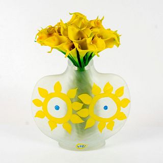 Swedish Lindshammar Art Glass Vase by Pukeberg Watz