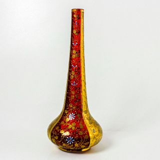 Antique Moser Bohemian Cranberry Glass Bud Vase