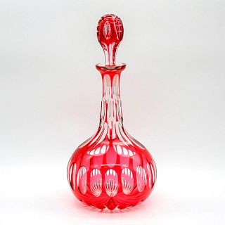 Vintage Art Deco Rose Glass Decanter