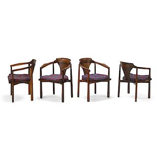 EDWARD WORMLEY; DUNBAR Four armchairs