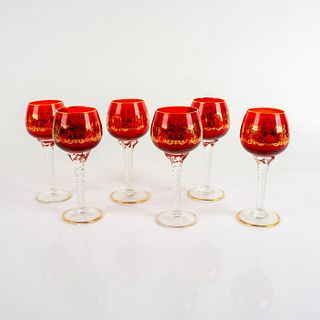 6pc Vintage Gilded Liquor Glasses