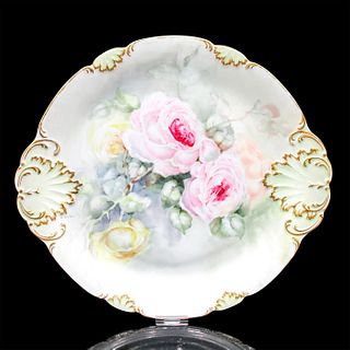 Antique CFH GDM Limoges France Decorative Plate, Roses