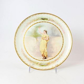 Art Nouveau Brownfield English Porcelain Portrait Plate
