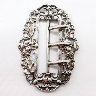 T.H. Hazelwood Sterling Silver Ornate Sash Pin Buckle