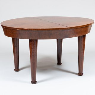 Late Art Deco Rosewood Oval Extending Dining Table