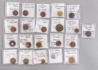 Collection of 21 Civil War and Other Tokens