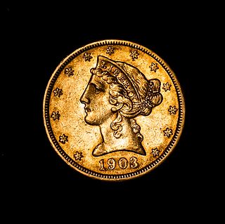 1903 $5 Liberty Head Half Eagle Gold Coin