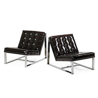 MILO BAUGHMAN; THAYER COGGIN Pair of lounge chairs