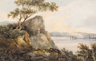 Paul Sandby (1731-1809) Lake and Rocks c.1783