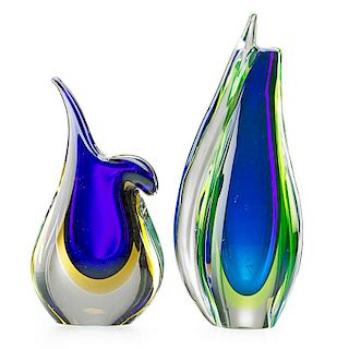 FLAVIO POLI Two glass vases
