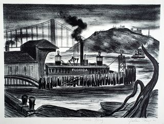 Julius Tanzer (1905-1963) Hudson River Ferry, c.1940