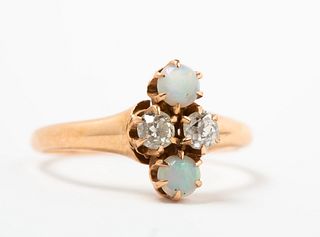 Antique Diamond and Opal Ring